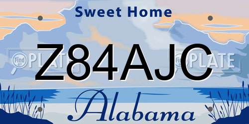 Z84AJC Alabama License Plate