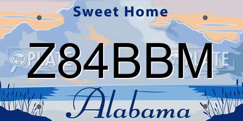 Z84BBM Alabama License Plate