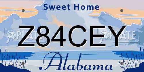 Z84CEY Alabama License Plate
