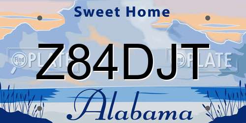Z84DJT Alabama License Plate