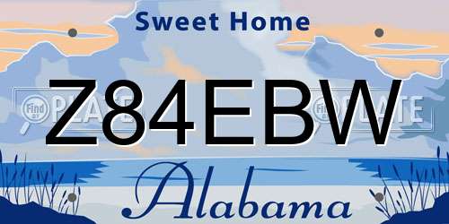 Z84EBW Alabama License Plate