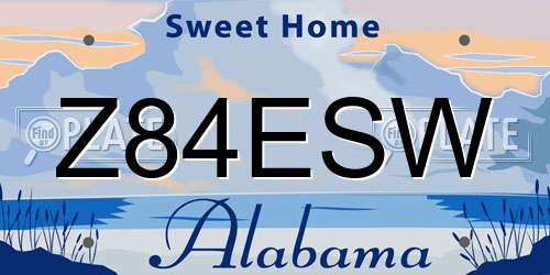 Z84ESW Alabama License Plate