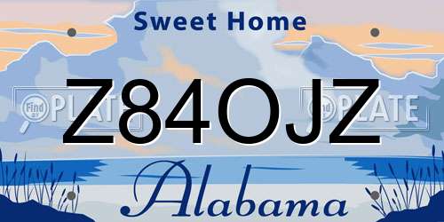 Z84OJZ Alabama License Plate