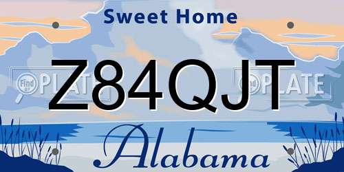 Z84QJT Alabama License Plate