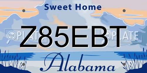 Z85EBT Alabama License Plate