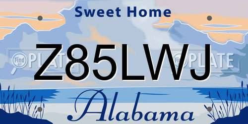 Z85LWJ Alabama License Plate