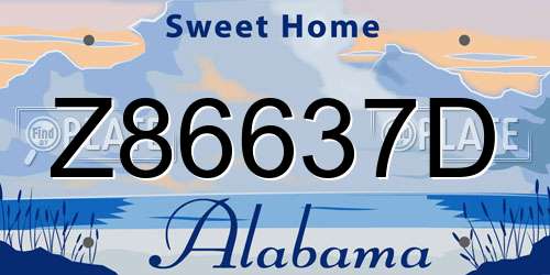 Z86637D Alabama License Plate