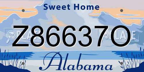 Z86637O Alabama License Plate
