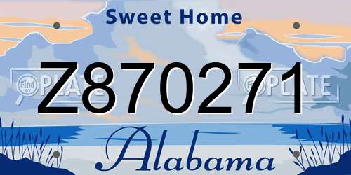 Z870271 Alabama License Plate