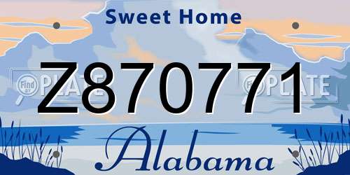 Z870771 Alabama License Plate