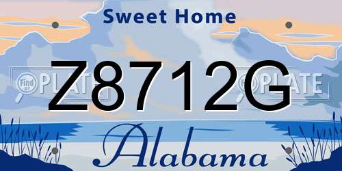 Z8712G Alabama License Plate