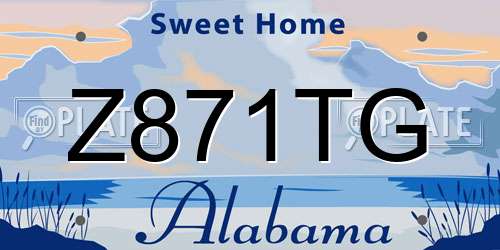 Z871TG Alabama License Plate