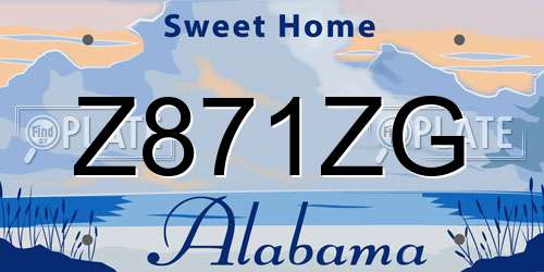 Z871ZG Alabama License Plate