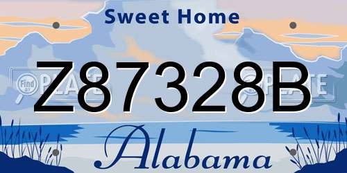 Z87328B Alabama License Plate