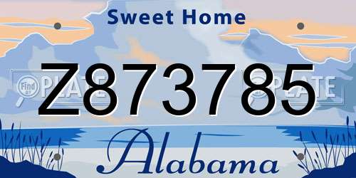 Z873785 Alabama License Plate