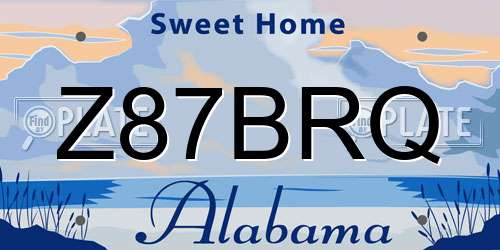 Z87BRQ Alabama License Plate