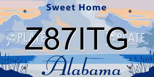 Z87ITG Alabama License Plate