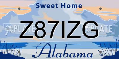 Z87IZG Alabama License Plate
