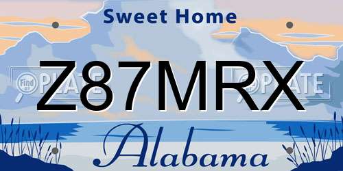 Z87MRX Alabama License Plate
