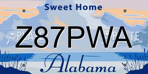 Z87PWA Alabama License Plate