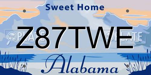 Z87TWE Alabama License Plate