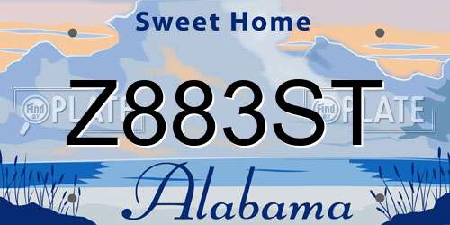 Z883ST Alabama License Plate