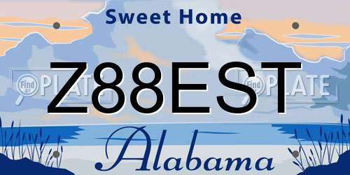 Z88EST Alabama License Plate