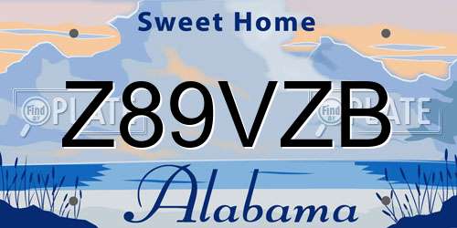 Z89VZB Alabama License Plate