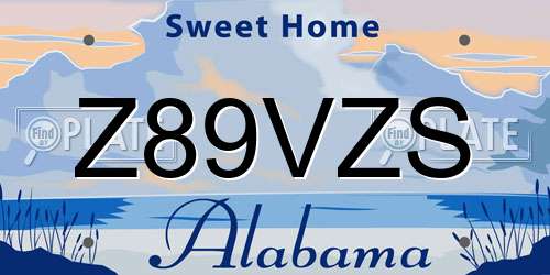 Z89VZS Alabama License Plate