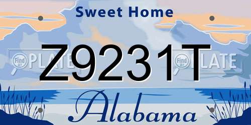 Z9231T Alabama License Plate