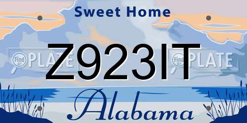 Z923IT Alabama License Plate