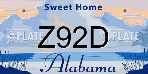 Z92D Alabama License Plate