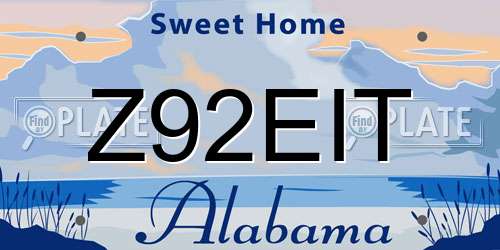 Z92EIT Alabama License Plate
