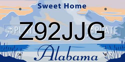 Z92JJG Alabama License Plate