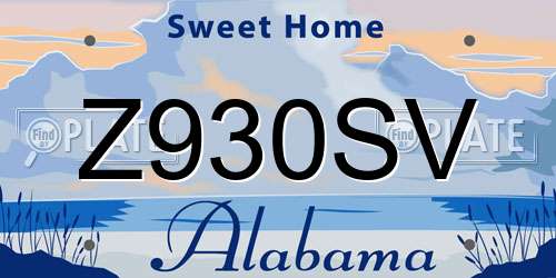 Z930SV Alabama License Plate