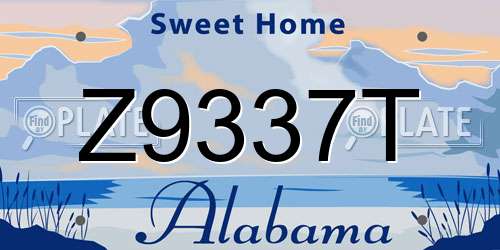 Z9337T Alabama License Plate