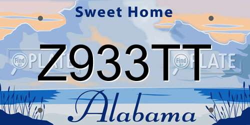 Z933TT Alabama License Plate