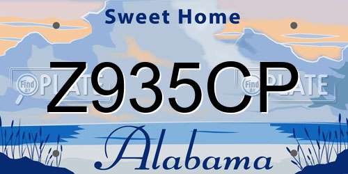 Z935CP Alabama License Plate