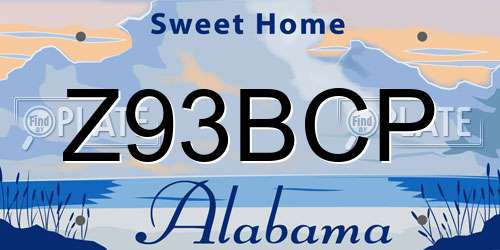 Z93BCP Alabama License Plate
