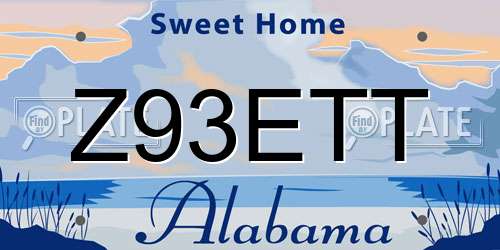 Z93ETT Alabama License Plate