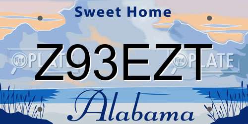 Z93EZT Alabama License Plate