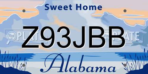 Z93JBB Alabama License Plate