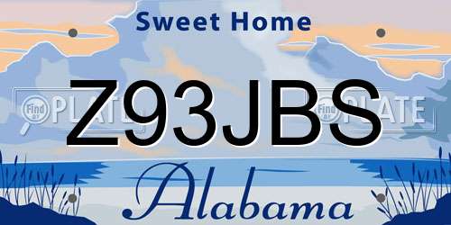 Z93JBS Alabama License Plate