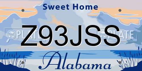 Z93JSS Alabama License Plate