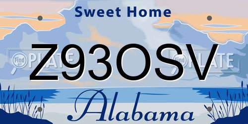 Z93OSV Alabama License Plate