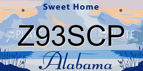 Z93SCP Alabama License Plate