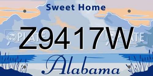 Z9417W Alabama License Plate