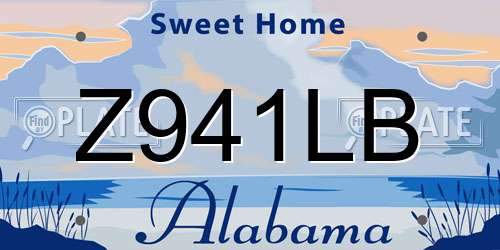 Z941LB Alabama License Plate