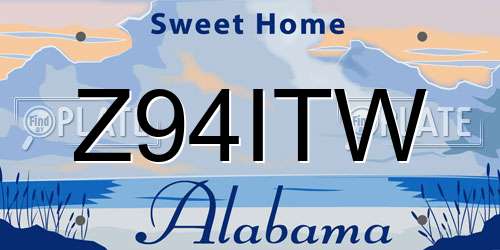 Z94ITW Alabama License Plate