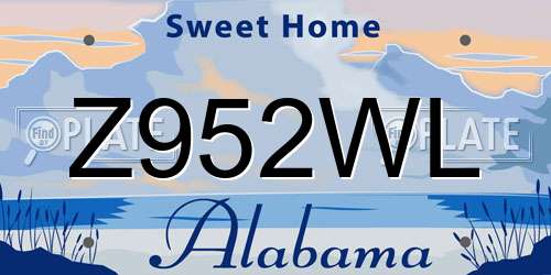 Z952WL Alabama License Plate